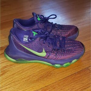 Nike Boys KD 8 Kevin Durant 768867-535 Purple Green Basketball Sneakers